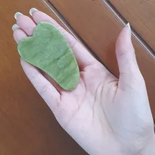 Placa Gua Sha De Jade Massagem Facial Medicina Chinesa Foto mini 4