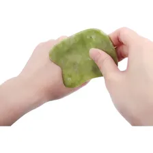 Placa Gua Sha Pedra Natural Jade Massagem Raspagem Skincare Foto mini 1