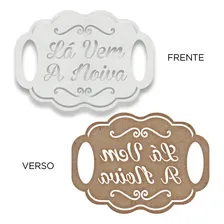 Placa La Vem A Noiva Corte Arabesco Daminha Noivos Casamento Foto mini  3