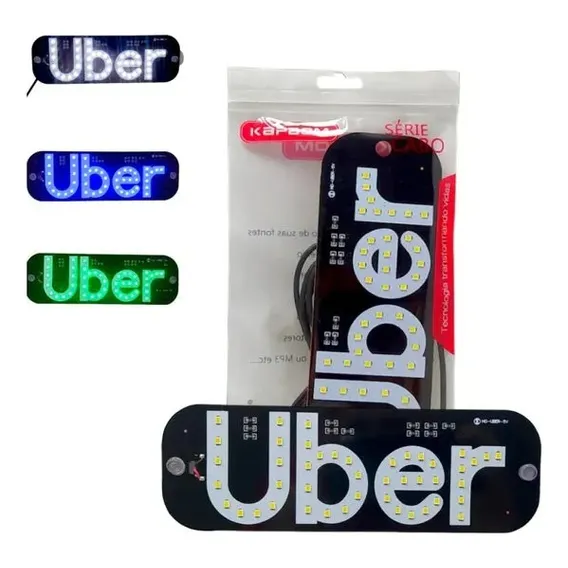 Placa Led Usb Veicular Uber Kapbom - Ka-1129 Foto 1