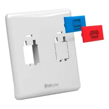 Placa Linha E Sx Rj45 2 Módulos Branca Enerbras Foto  mini 1