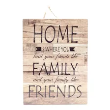 Placa Madeira Home, Family, Friends Foto mini 1