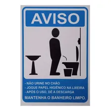Placa Mantenha O Banheiro Limpo Masculino 15x20 - Ps02 F5e Foto  mini 1