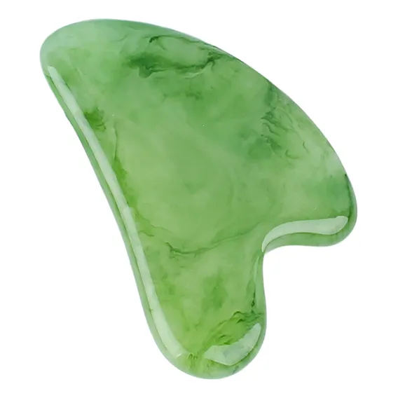 Placa Massageadora Quartzo Gua Sha Medicina Chinesa Cor Verde Foto 1
