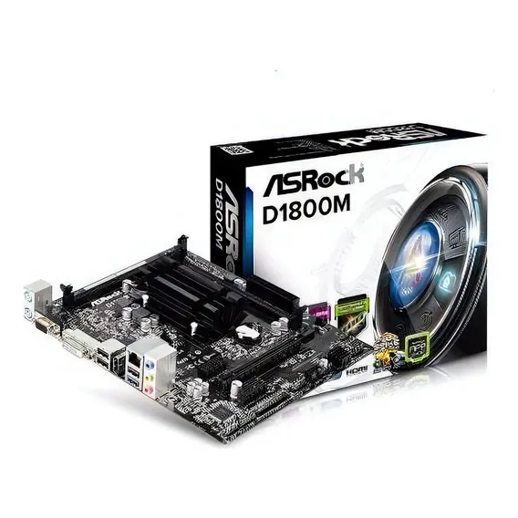 Placa Mãe Asrock D1800m + Processador Dual Core D1800 2,41 Cor Preto Foto 1