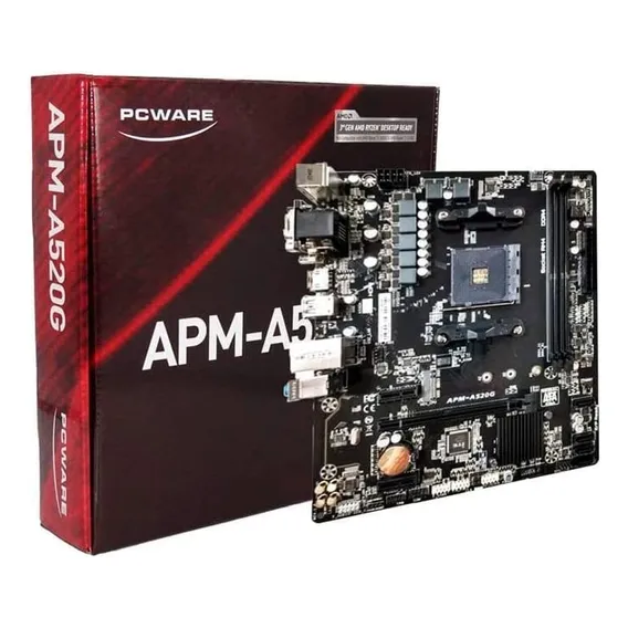 Placa Mãe Pcware Apm-a520g Ddr4 Socket Am4 Foto 1