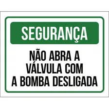 Placa Não Abra A Válvula Com Bomba Desligada 36x46 Foto mini 1