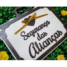 Placa Para Pagens Segurança Das Alianças Mdf Formato Maleta Foto  mini 1
