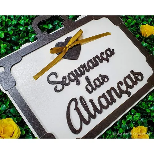 Placa Para Pagens Segurança Das Alianças Mdf Formato Maleta Foto 1