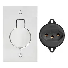 Placa Piso 4x2 AlumÃnio + Tomada 20a Foto mini 1