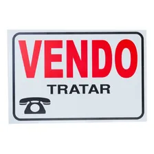 Placa Plástica Cartaz Vendo Tratar Fone 30x20cm Foto  mini 1