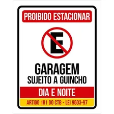 Placa Proibido Estacionar Garagem Portão Dia E Noite (27x35) Foto mini 1