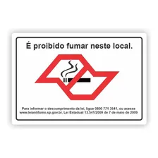 Placa Proibido Fumar Estado De São Paulo 25cm X 17cm Em Pvc Foto  mini 1