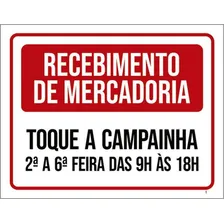 Placa Receimento Mercadoria Toque Campainha 27x35 Foto  mini 1