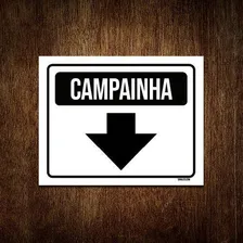 Placa Sinalização - Campainha Branca Seta 18x23 Foto  mini 1