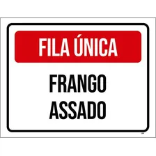 Placa Sinalização - Fila Única Frango Assado 27x35 Foto mini 1
