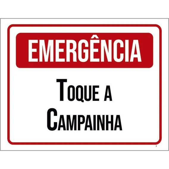 Placa Sinalização - Emergência Toque Campainha 27x35 Foto 1