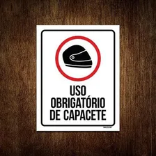 Placa Sinalização - Uso Obrigatório Capacete 27x35 Foto mini 2