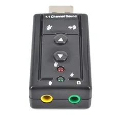 Placa Som Adaptador 7.1 Usb Entrada P2 P/ Fone De Ouvido Mic Cor Preto Foto mini 1