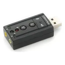 Placa Som Usb 7.1 Canais Notebook Computador Adaptador Áudio Cor Outro Foto mini 2