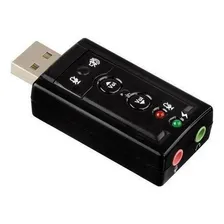 Placa Som Usb 7.1 Canais Notebook Computador Adaptador Áudio Cor Outro Foto mini 1
