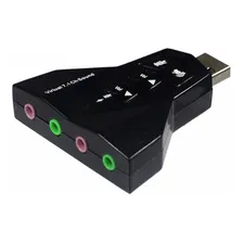 Placa Som Usb Externa 3d Adaptador 7.1 P2 Pc Notebook T1 Cor Preto Foto mini 1