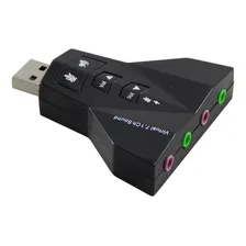Placa Som Usb Externa 3d Adaptador 7.1 P2 Pc Notebook T1 Cor Preto Foto mini 2