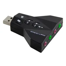 Placa Som Usb Universal Computador 7.1 Canais 4 Portas Cor Colorido Foto mini  3