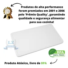 Placa Tabua De Corte Carne Churrasco Higiênica Polietileno Cor Branco Retangular Foto mini  3