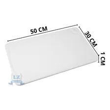 Placa Tabua De Corte Carne Churrasco Higiênica Polietileno Cor Branco Retangular Foto mini  2