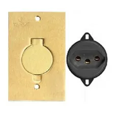 Placa Tomada Piso Tomada Latão + Tomada 20a Foto mini 4