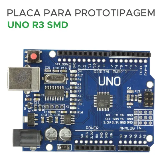 Placa Uno SMD R3 Atmega328 Com Cabo USB - Chip SCE Foto 1