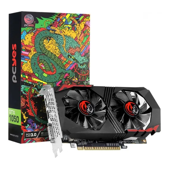 Placa VĂdeo Pcyes Geforce Gtx 1050 Graffiti Series 2gb Gddr5 Foto 1