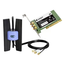 Placa Wireless N Pci Linksys Wmp300n Com Antena Com Foto mini 1