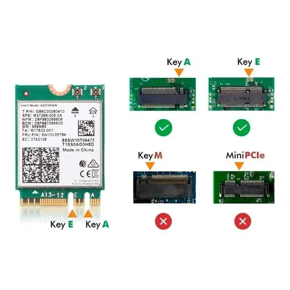 Placa Wireless Wi-fi 6e Intel Ax210 com bluetooth 5.3 Foto 1
