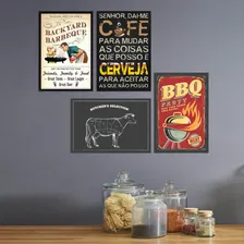 Placas Decorativas Mdf Churrasco 20x30cm Kit 4un Foto mini 2