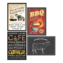 Placas Decorativas Mdf Churrasco 20x30cm Kit 4un Foto mini 1