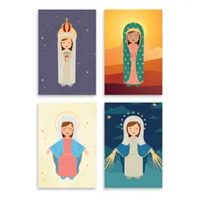 Placas Decorativas Nossa Senhora Virgem Maria 30x40 Kit 4un Foto  mini 1