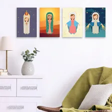 Placas Decorativas Nossa Senhora Virgem Maria 30x40 Kit 4un Foto mini  3