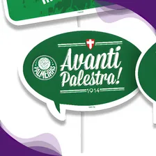 Placas Divertidas Festa Futebol Palmeiras 4 Unid Festcolor Foto mini 3