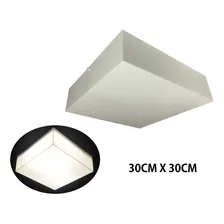 Plafon AcrÃlico Sobrepor 30x30 Cm Quadrado 3x E27 Luminária Estrutura Branco Foto mini 2