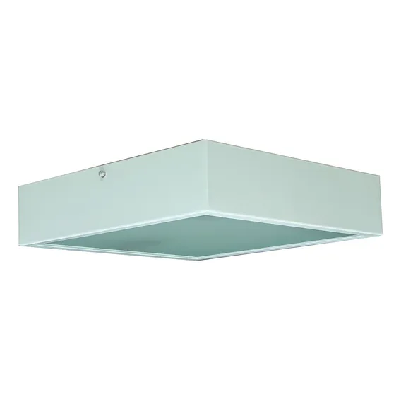 Plafon Branco Vidro Quadrado Sobrepor 25x25 110v/220v (bivolt) Foto 1