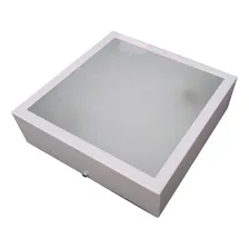Plafon Branco Vidro Quadrado Sobrepor 25x25 110v/220v (bivolt) Foto mini  2