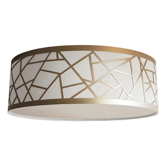 Plafon Bronze Cúpula Tecido 50x15 Branco6063 Foto 1