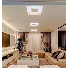 Plafon Embutido Moderno Luz Indireta 45x45 E27 Estrutura Branco 110V/220V Foto mini 3