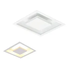 Plafon Embutido Moderno Luz Indireta 45x45 E27 Estrutura Branco 110V/220V Foto mini 2