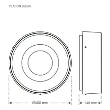 Plafon Led Redondo De Sobrepor Sushi 40w 6500k Taschibra Cor Branco Foto mini 1