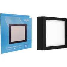Plafon Led Sobrepor Elgin Quadrado 18w. 6500k. Bivolt Preto Foto mini 1