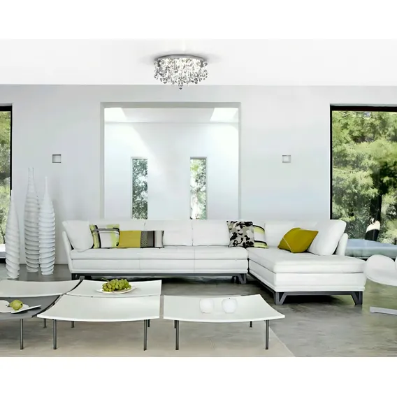 Plafon Lustre De Cristal 30cm Sala Hall Quarto Corredor 311 Cor Cromado 110V/220V Foto 1
