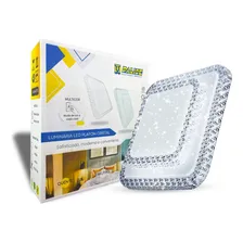 Plafon Lustre Led Cristal Duplo Quadrado Luminaria Sobrepor Cor multicolor Foto mini 1